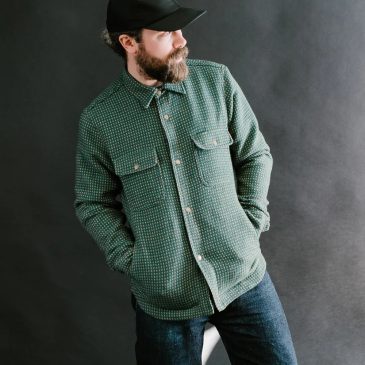 ROGUE TERRITORY FIELD SHIRT GREEN WOOL DOT LINED